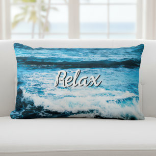 Relax Hawaii Türkise Ocean Waves Foto Script Lendenkissen