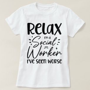 Relax Ich bin Sozialarbeiterin Funny Remüde Mama V T-Shirt