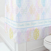 Relax Imagine Dream Polka Dot Ogee Pink Blue Yello Duschvorhang