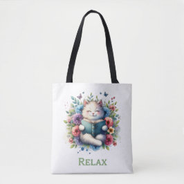 „Relax“-Katze-Lesetasche Tasche