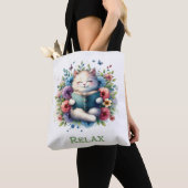 „Relax“-Katze-Lesetasche Tasche (Von Nahem)