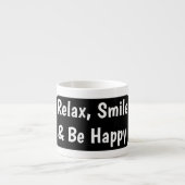 Relax Lächeln glücklich gerberbera Blume schwarz Espressotasse (Vorderseite)