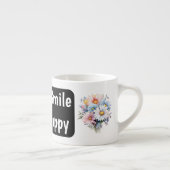 Relax Lächeln glücklich gerberbera Blume schwarz Espressotasse (Rechts)