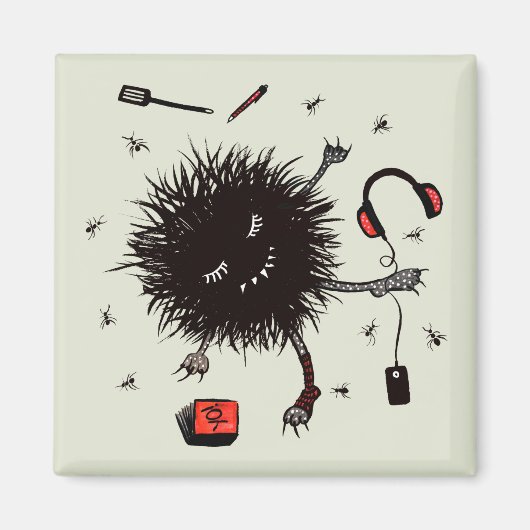 Relax Lazy Monster Niedlich Funny Magnet (Vorne)