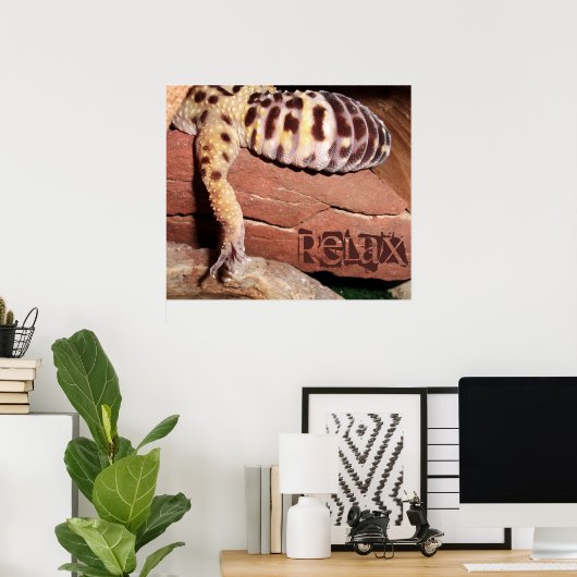 "Relax" Lounging Lizard Leopard Gecko Poster (Heimbüro)