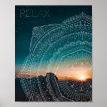Relax Mandala Overlay Starry Sky Sunset Foto