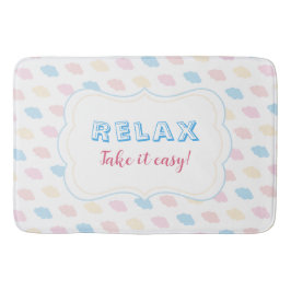 Relax Pastel Color Clouds Pink Blue Yellow Modern Badematte