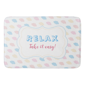Relax Pastel Color Clouds Pink Blue Yellow Modern Badematte