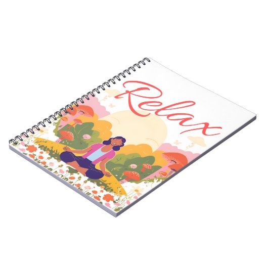 Relax Peace Calm Mushroom Blank Notebook Notizblock (Linke Seite)