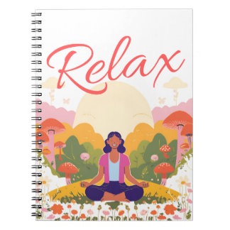 Relax Peace Calm Mushroom Blank Notebook Notizblock