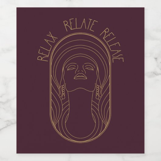 Relax Relax Release Maroon Weinetikett (Einzelnes Label)