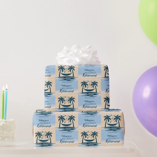 Relax Retirement Beach Hammock Geschenkpapier (Partygeschenke)