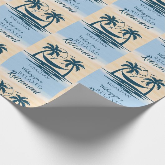 Relax Retirement Beach Hammock Geschenkpapier (Ecke)