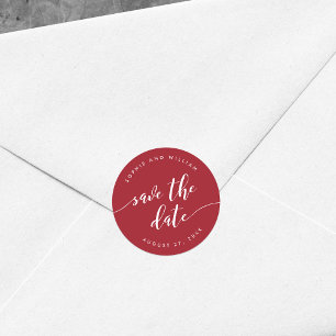 Relax Schrift Save the Date Editierbare Farbe Runder Aufkleber