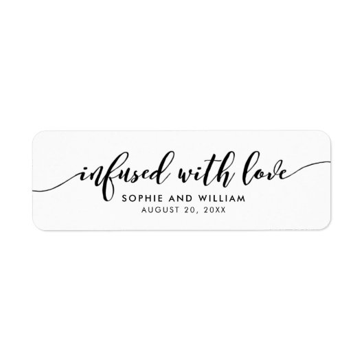 Relax Script Infused with Love Wedding Favor Label (Vorne)