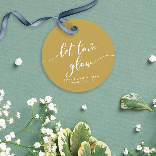 Relax Script Lass Liebe Glow Editable Color Weddin Geschenkanhänger