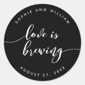 Relax Script-Liebe ist das Brennen von benutzerdef Runder Aufkleber (Vorderseite)