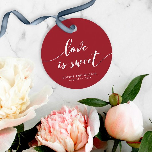 Relax Script Liebe ist Sweet Custom Color Wedding Geschenkanhänger