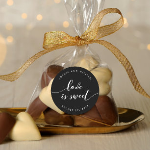 Relax Script-Liebe ist Sweet Editable Color Weddin Runder Aufkleber