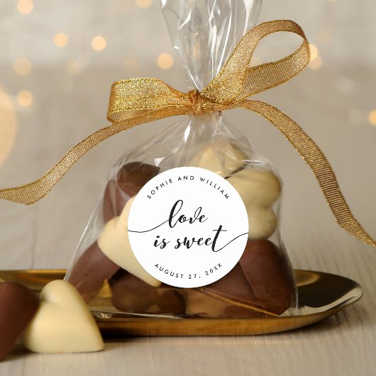 Relax Script-Liebe ist Sweet Gastgeschenk Hochzeit Runder Aufkleber