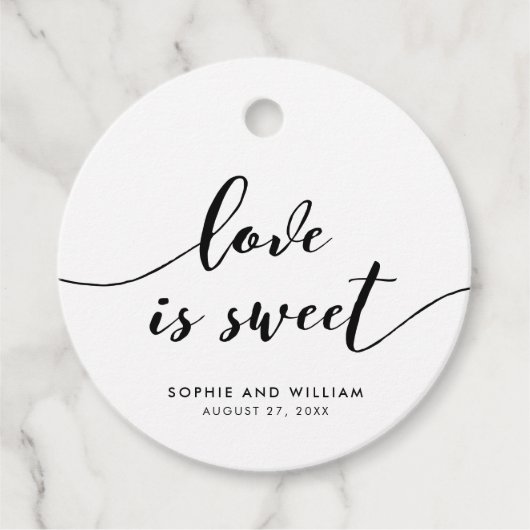 Relax Script Liebe ist Sweet Wedding Geschenkanhänger (Vorderseite)