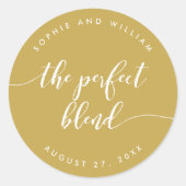 Relax Script Perfect Blend Custom Color Wedding Runder Aufkleber (Vorderseite)