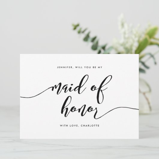 Relax Script wird Sie meine Trauzeugin sein Einladung (Stehend Vorderseite)