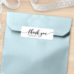 Relax-Skript dank Gastgeschenk Hochzeit-Label<br><div class="desc">Dieses stylische Gastgeschenk Hochzeit Label enthält die Worte "danke" in schwarzem Skript, ideal für die Kennzeichnung Ihrer Gastgeschenk Hochzeit Geschenke. Es ist einfach zu personalisieren; ersetzen Sie einfach den Platzhalter-Text, um Ihre eigenen Informationen hinzuzufügen. Für weitere Optionen, wie zum Beispiel den Schriftart, die Textgröße oder den Abstand zwischen den Buchstaben...</div>