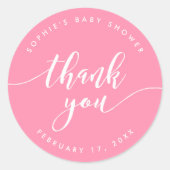 Relax-Skript Vielen Dank Pastel Pink Runder Aufkleber (Vorderseite)