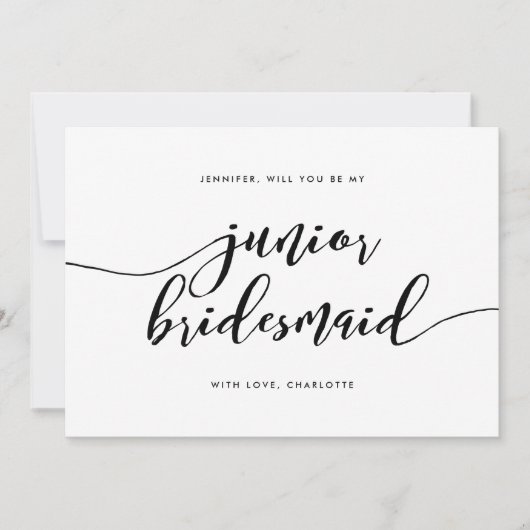 Relax Skript wird Sie meine Junior-Bridesmaid Einladung (Vorderseite)