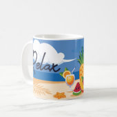 RELAX Sommer am Strand Kaffeetasse (Vorderseite Links)