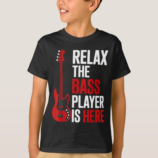Relax The B Player Is Here Retro Guitar Musician F T-Shirt (Vorderseite)