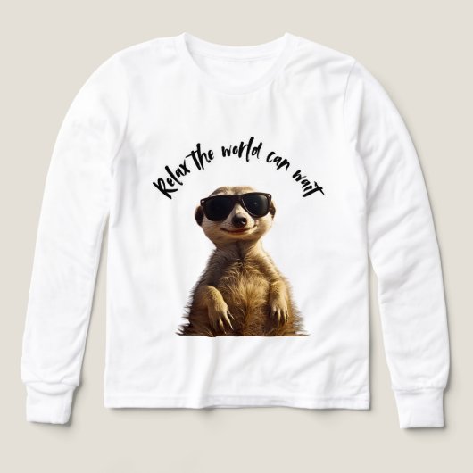 Relax – The World Can Wait | Cool Meerkat with Sun (Design Vorderseite)