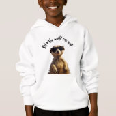 Relax – The World Can Wait | Cool Meerkat with Sun Hoodie (Vorderseite)