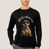 Relax – The World Can Wait | Cool Meerkat with Sun Tri-Blend Shirt (Vorderseite)