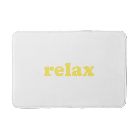 Relax weiß und gelb moderne Typografie lustig Badematte (Vorderseite)