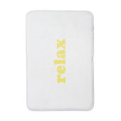 Relax weiß und gelb moderne Typografie lustig Badematte (Vorderseite Vertikal)