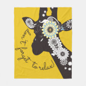 Relax - Yellow Funky Funny Giraffe Fleecedecke (Vorderseite)