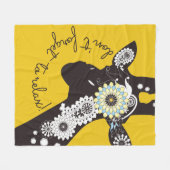 Relax - Yellow Funky Funny Giraffe Fleecedecke (Vorderseite (Horizontal))