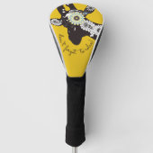 Relax - Yellow Funky Funny Giraffe Golf Headcover (Vorderseite)