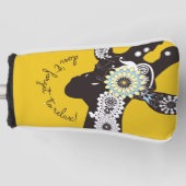 Relax - Yellow Funky Funny Giraffe Golf Headcover (Vorderseite)