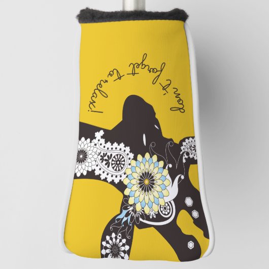 Relax - Yellow Funky Funny Giraffe Golf Headcover (Rotieren 90)
