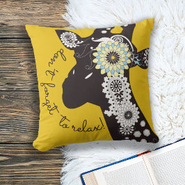 Relax Yellow Funky Funny Giraffe Kissen
