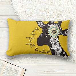 Relax - Yellow Funky Funny Giraffe Lendenkissen