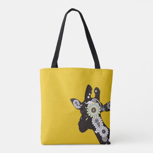 Relax - Yellow Funky Funny Giraffe Tasche (Rückseite)