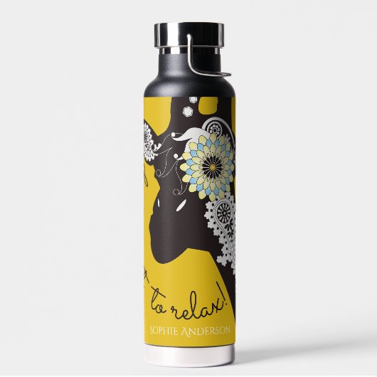 Relax - Yellow Funky Funny Giraffe Trinkflasche (Links)