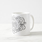 "Relax your Face"- Schwarz-Weiß-Winkeldesign Kaffeetasse (VorderseiteRechts)