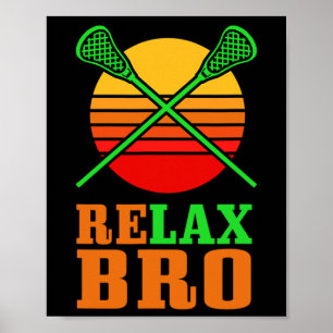 Relaxe Bro Vintag Lacrosse T Shirt Geschenk Amerik Poster