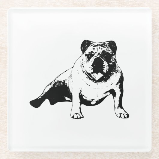 Relaxed Bulldog Coaster Glasuntersetzer (Vorderseite)