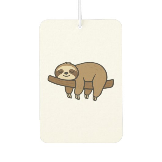 Relaxed Sloth on Branch Retro Logo Classic T-Shirt Autolufterfrischer (Vorderseite)